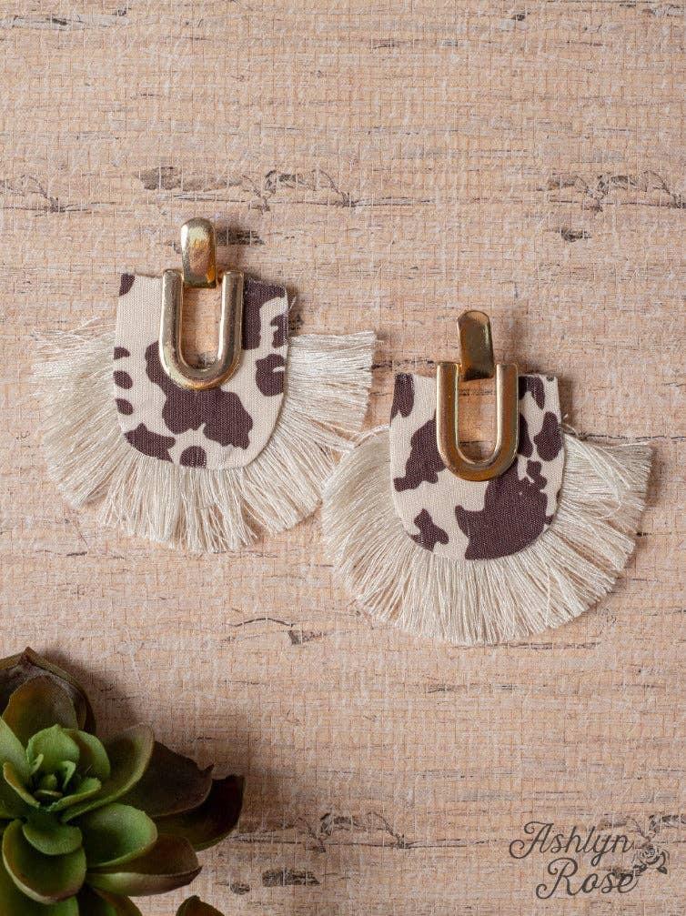 Fringe Cowhide Earrings