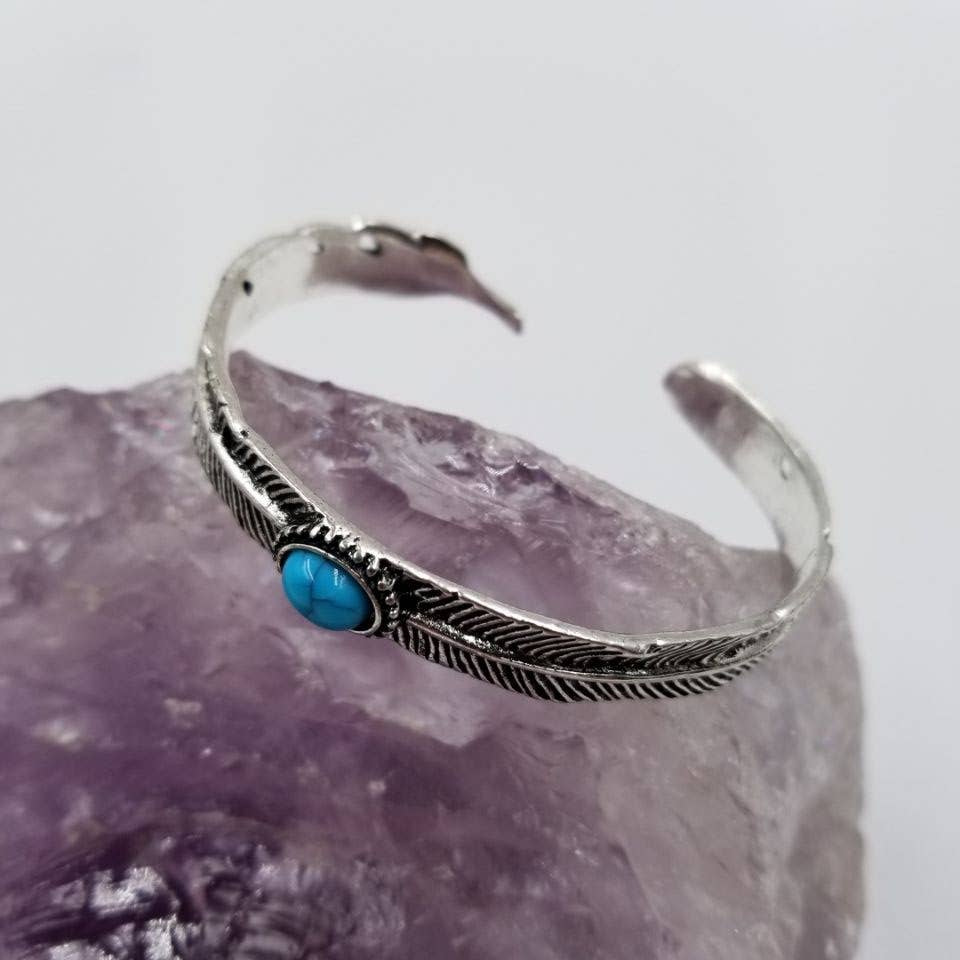 Turquoise Feather Cuff