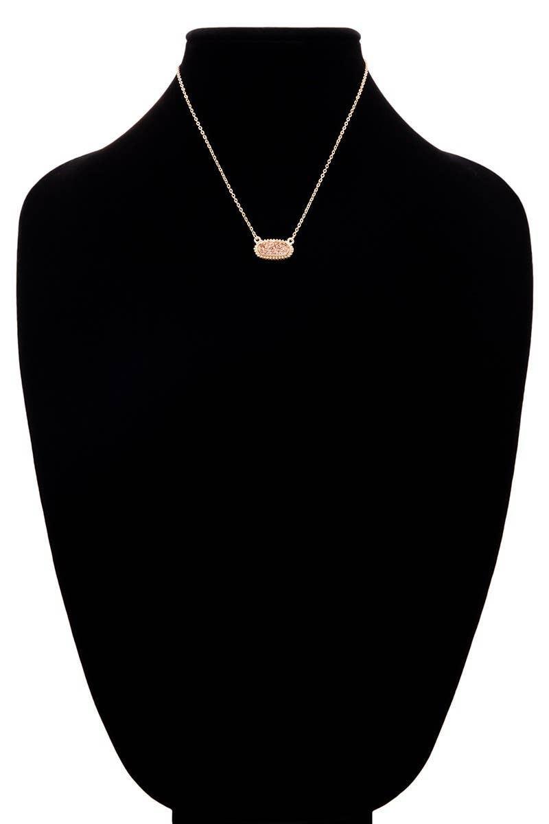 Drusy Necklace – Midnight Blue