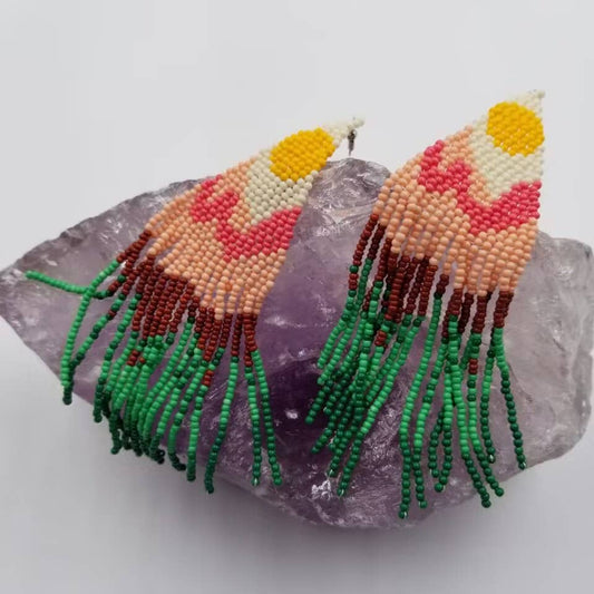 Mountain Sunset Fringe Earrings