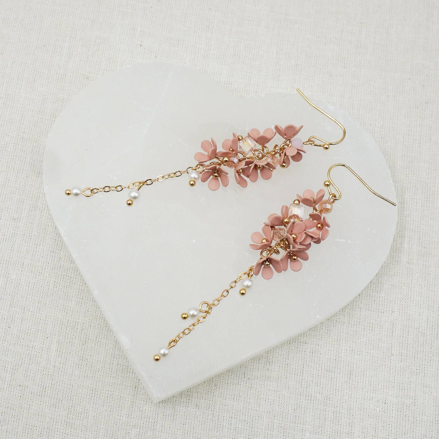 Floral Dangle pink Earring