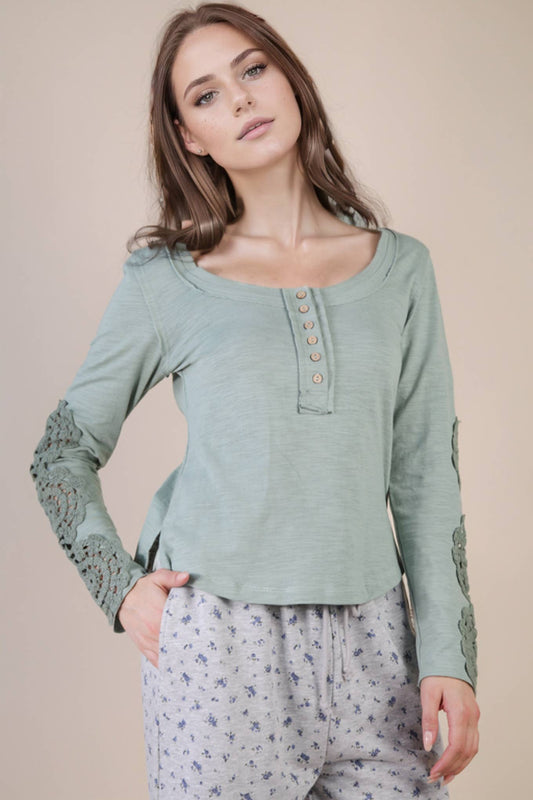 Sagebrush Lace Knit Top