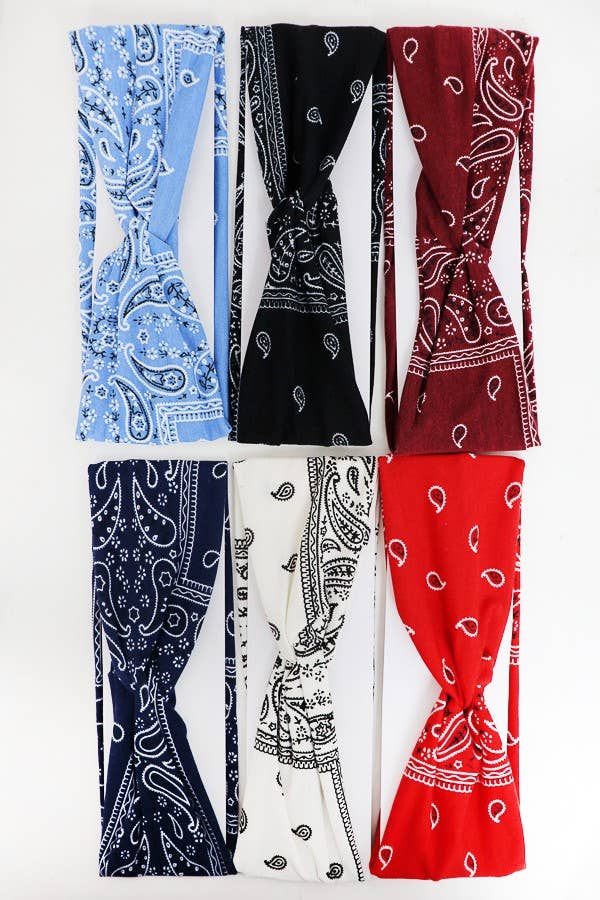 Classic Turban Twist Paisley Bandana Headbands