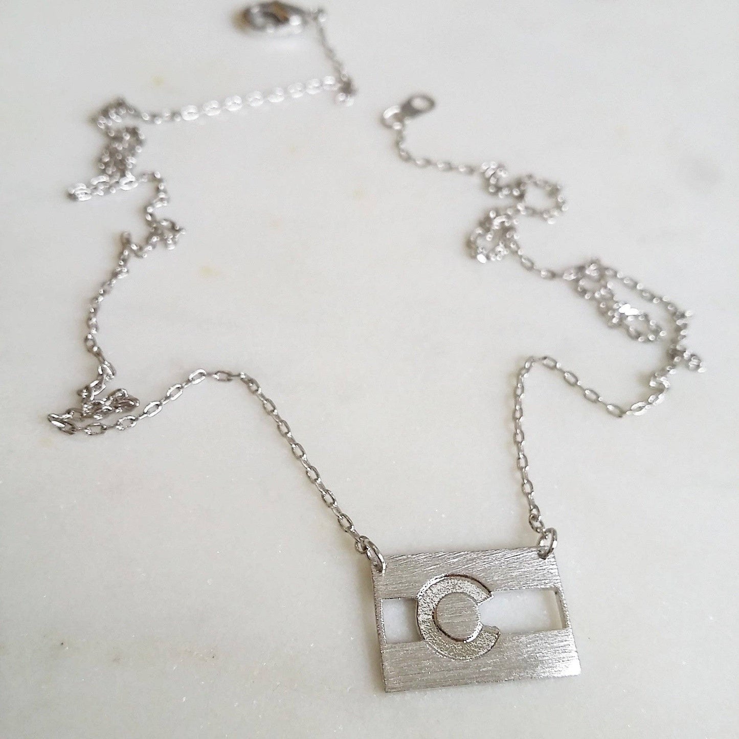 Colorado Flag Necklace: Rose Gold