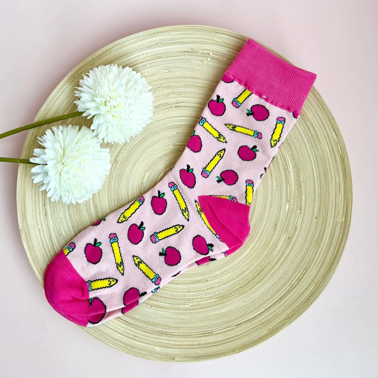 Teacher Socks | Cute Apple Pencil Socks | Inspirational Sock