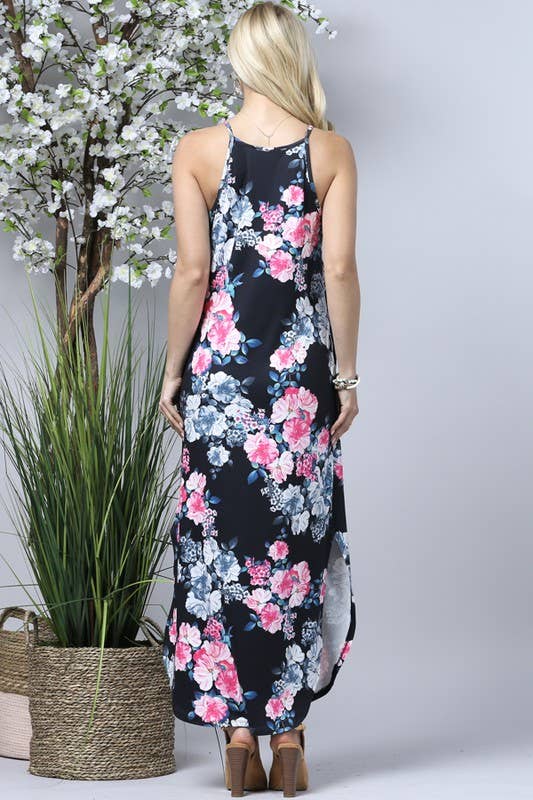 Midnight Wildflower Maxi Dress