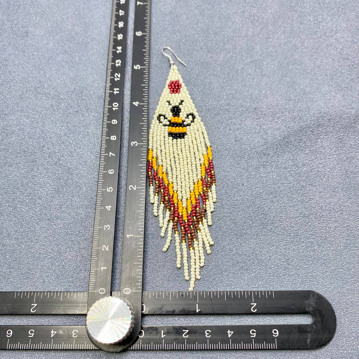 Bee Pattern Seed Beads Tassel Earrings - SB