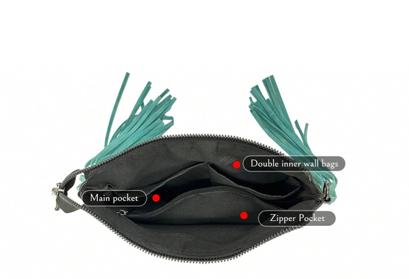 Dolly Fringe Crossbody - Teal