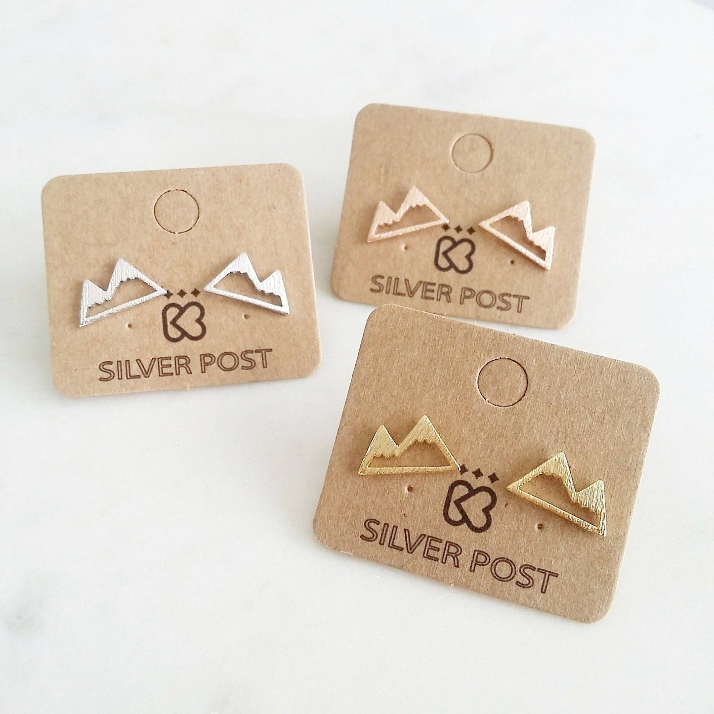 Mountain Range Earrings: Silver
