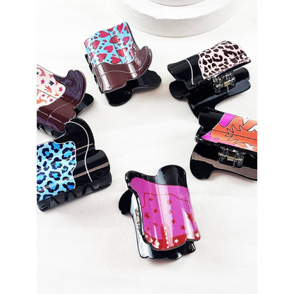 Mini Western Boot Hair Claw Clips: MIX COLOR / ONE(12)