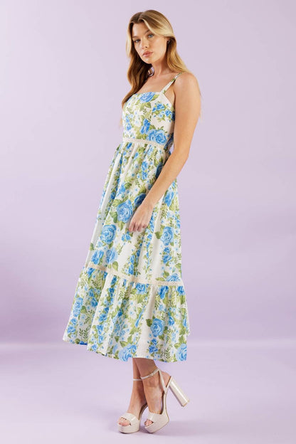 A printed woven midi dress - ID22040: IVORY / Contemporary / L