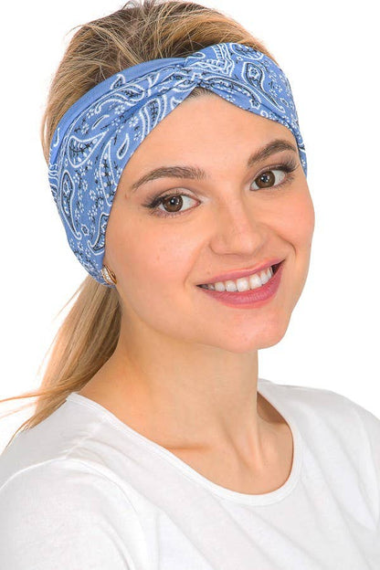 Classic Turban Twist Paisley Bandana Headbands
