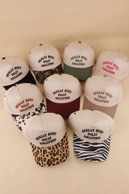 Really Busy Dilly Dallying Two Tone Snapback Hat: FLORAL / 1(ONE SIZE)