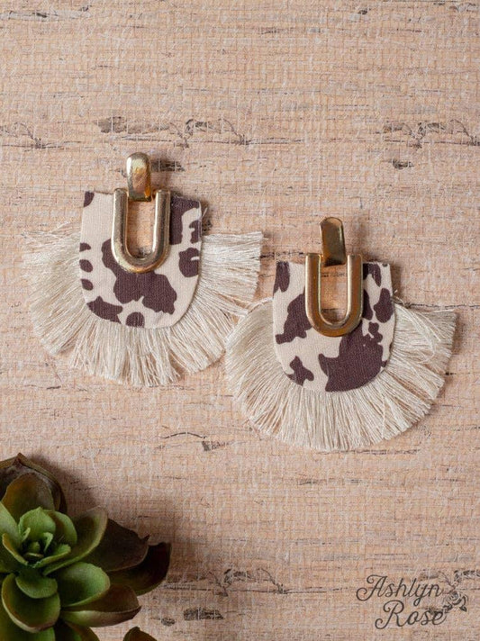Fringe Cowhide Earrings