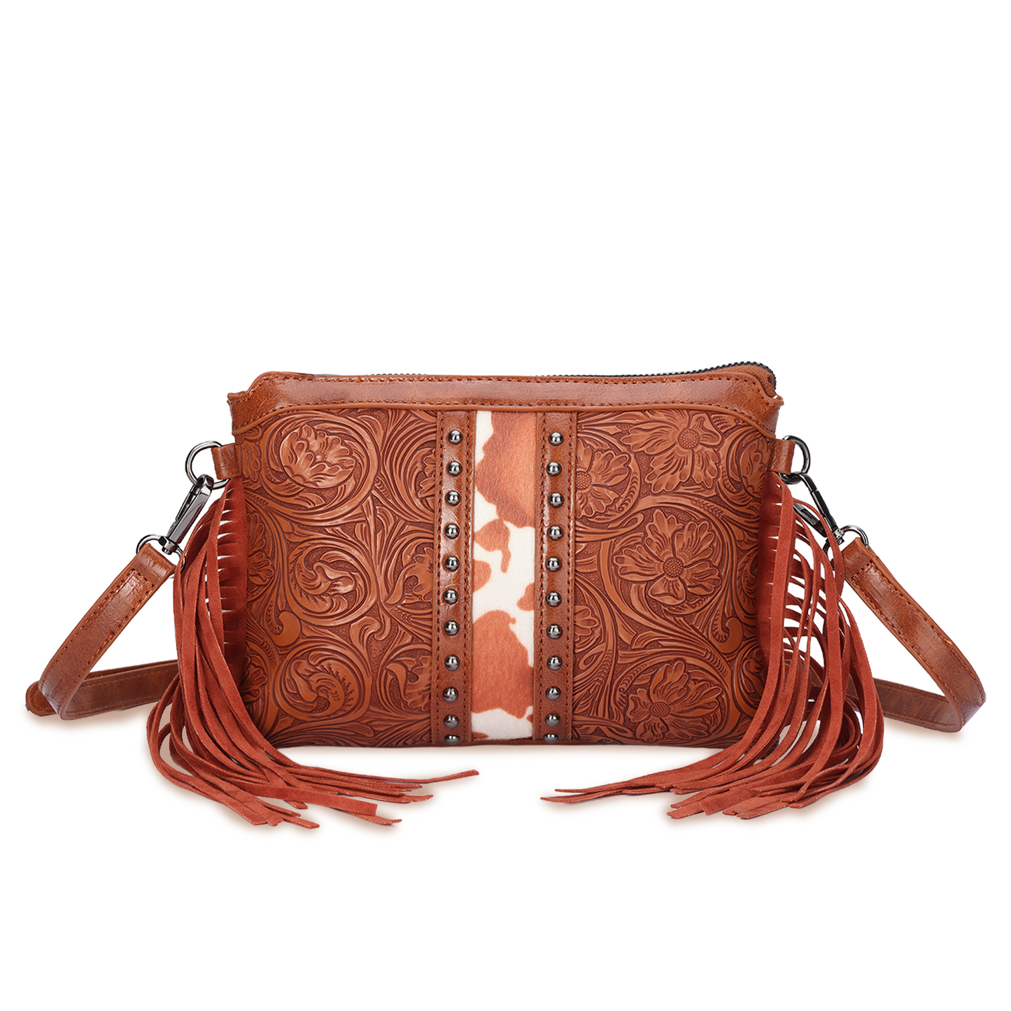 Dolly Fringe Crossbody - Brown