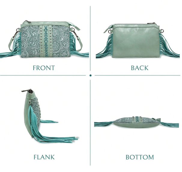 Dolly Fringe Crossbody - Teal