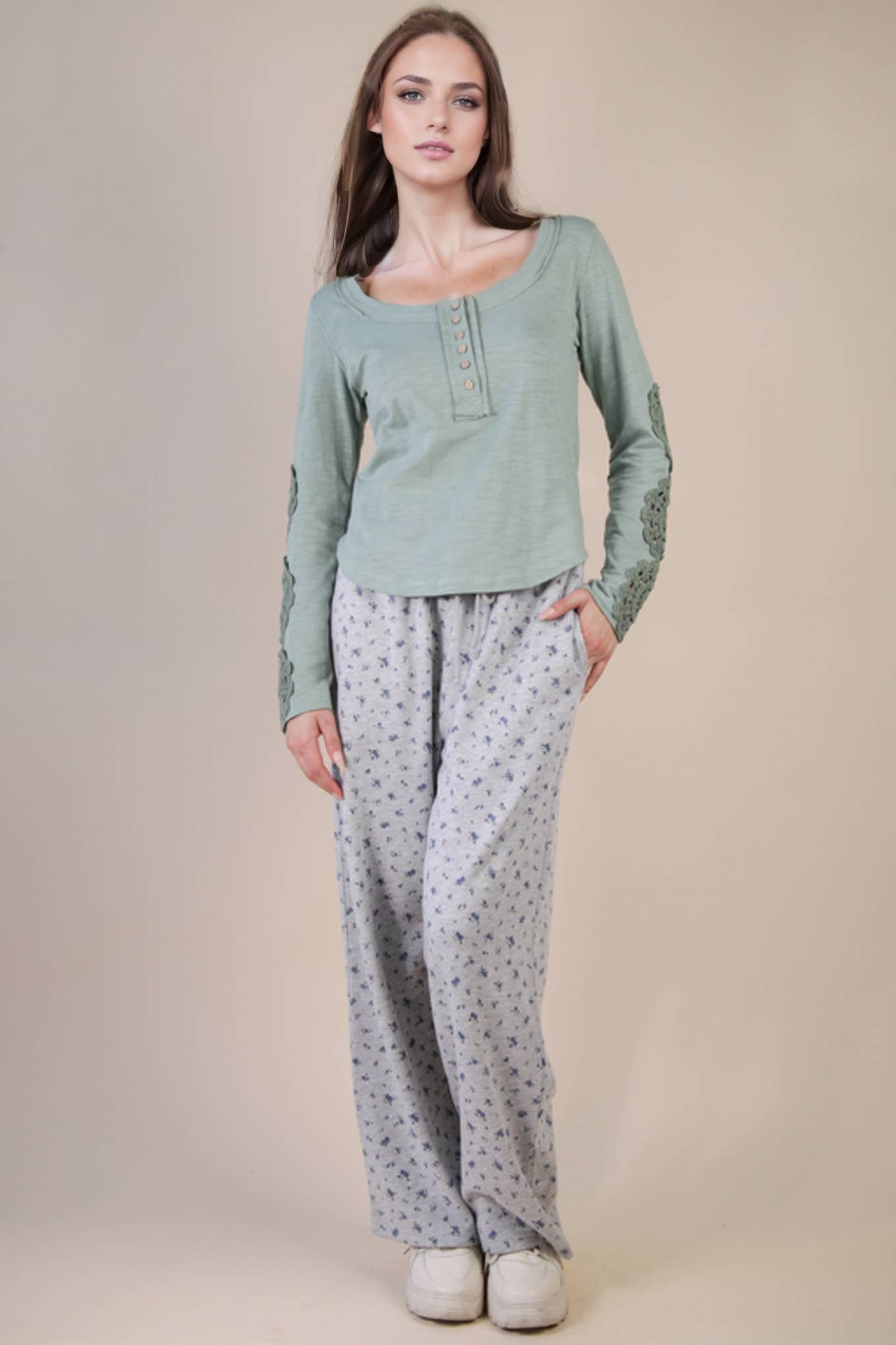 Sagebrush Lace Knit Top