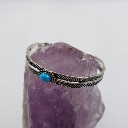 Turquoise Feather Cuff