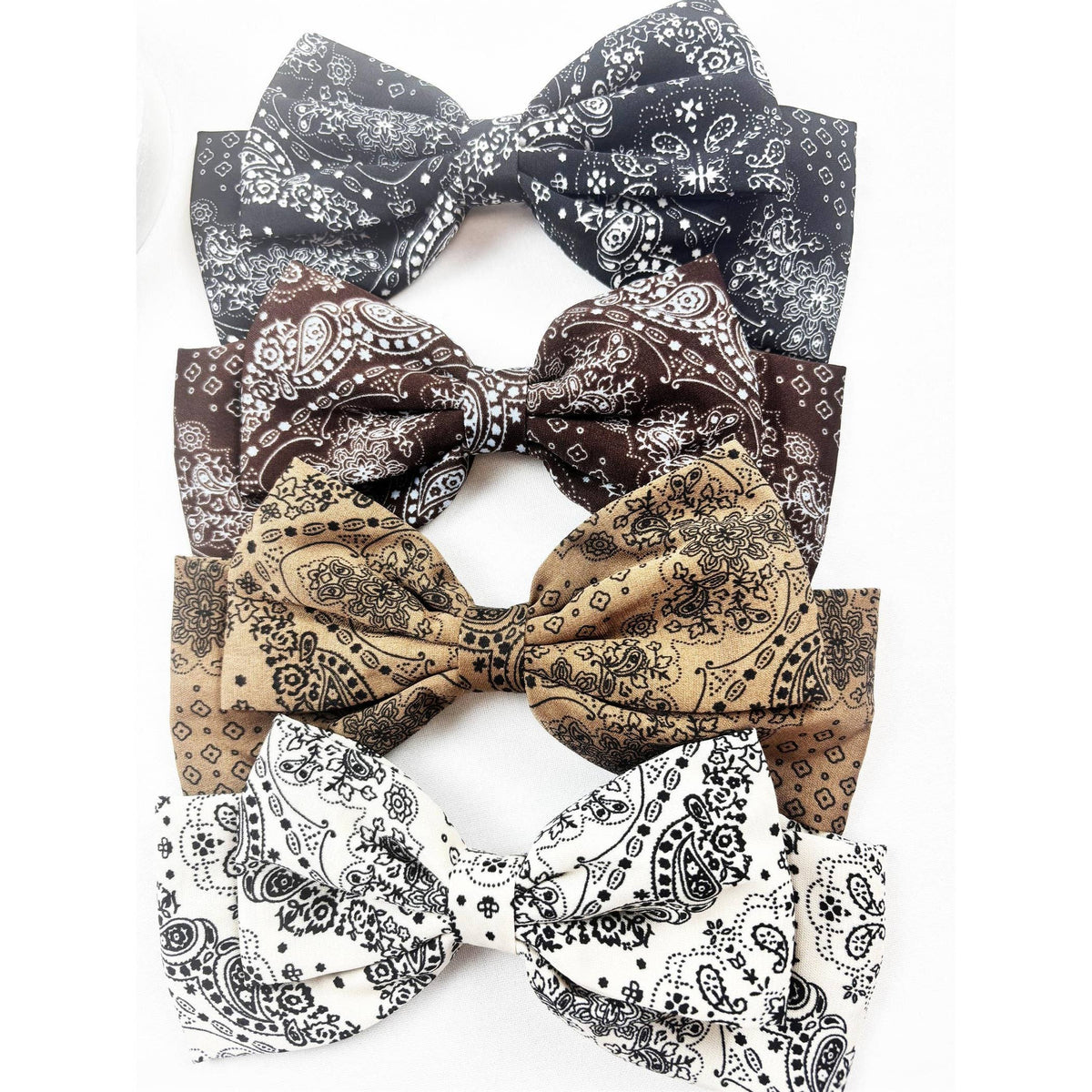 Paisley Bandana Pattern Bow Hair Clip: MIX COLOR / ONE(12)