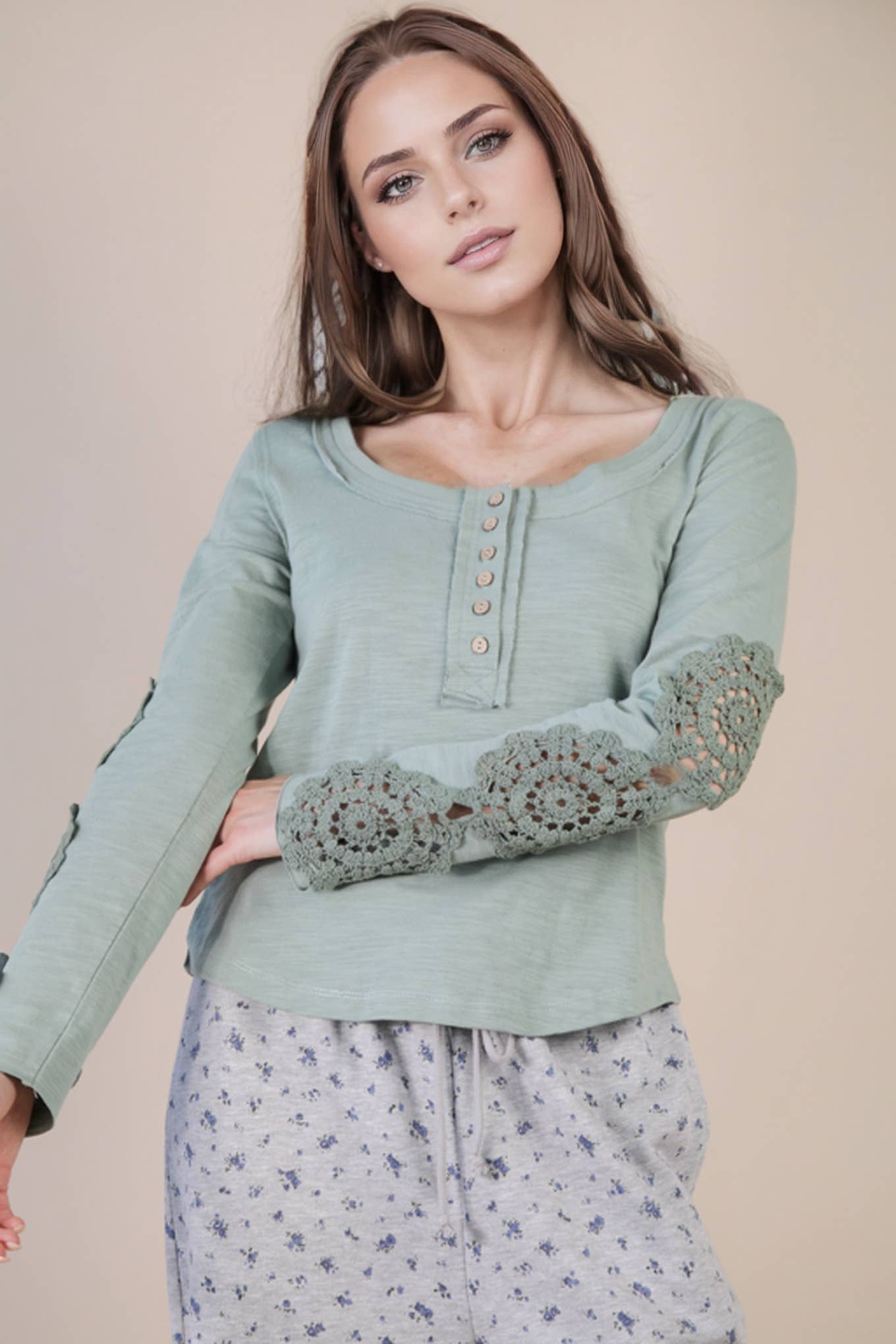 Sagebrush Lace Knit Top