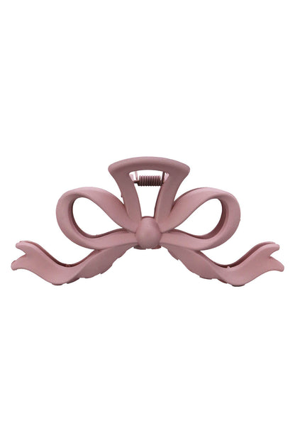 Matte Ribbon Bow Hollow Out Hair Claw: ASSORTED / ONE SIZE