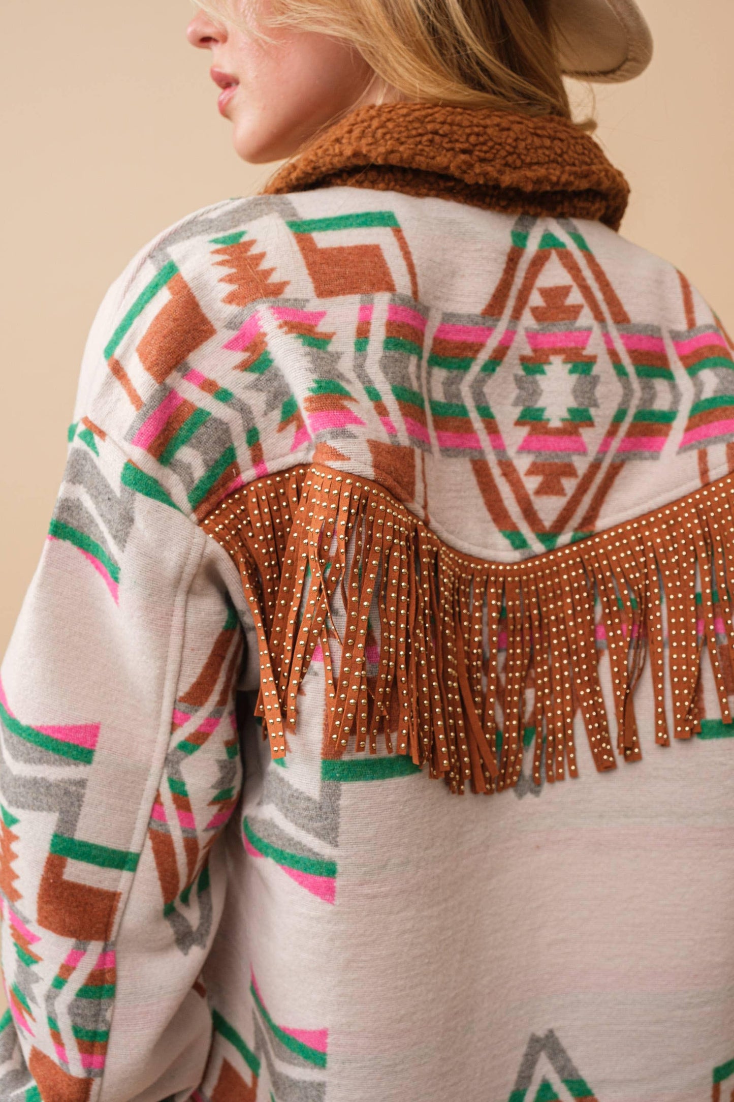 Beth Sherpa Western Shacket