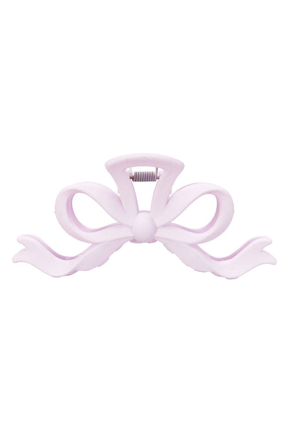 Matte Ribbon Bow Hollow Out Hair Claw: ASSORTED / ONE SIZE