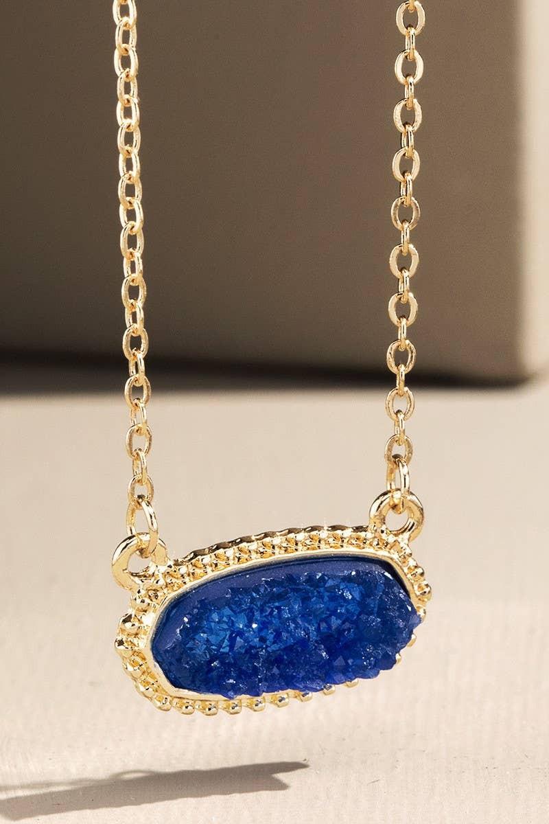 Drusy Necklace – Midnight Blue