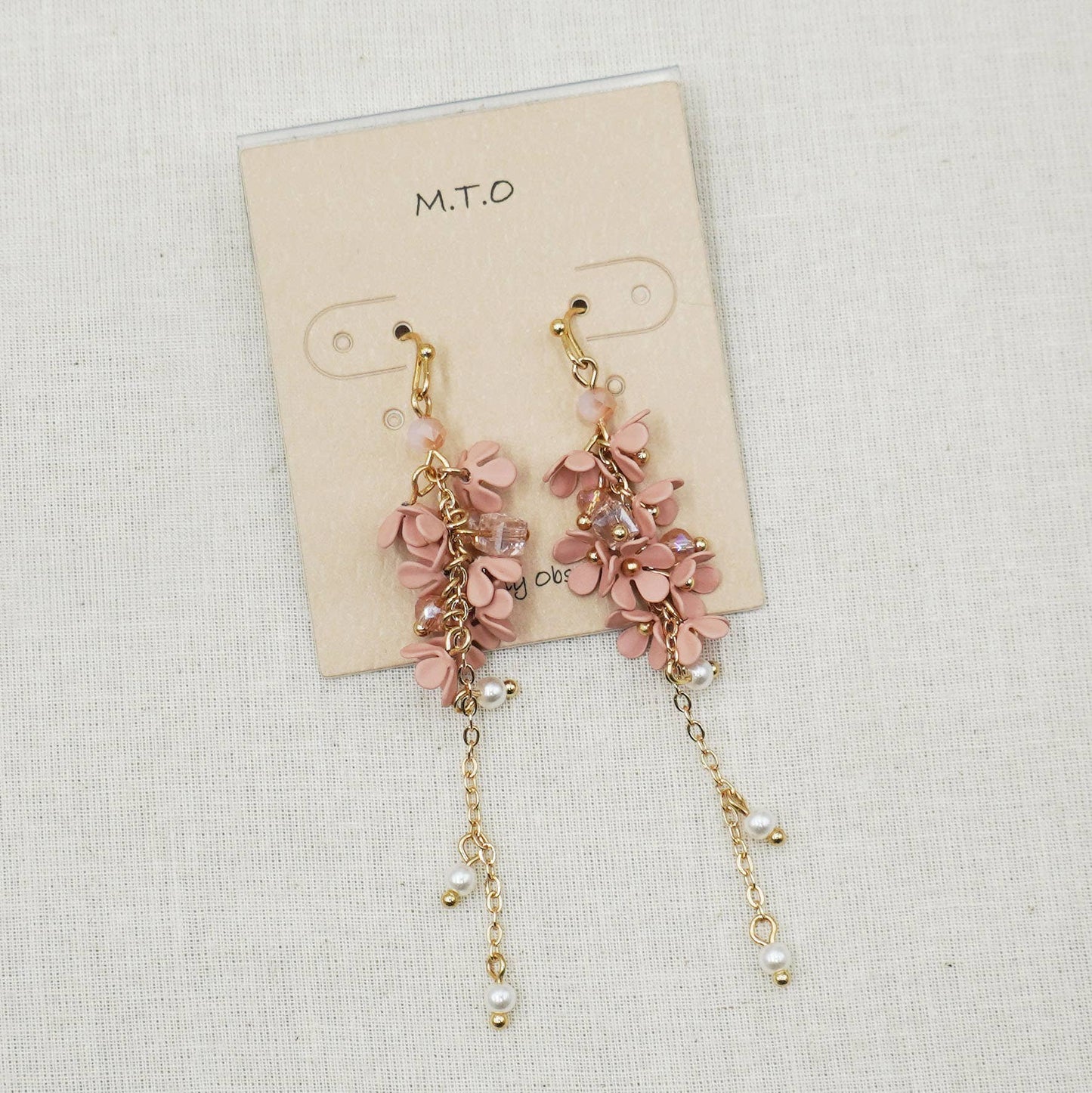 Floral Dangle pink Earring