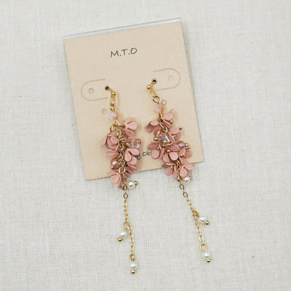 Floral Dangle pink Earring
