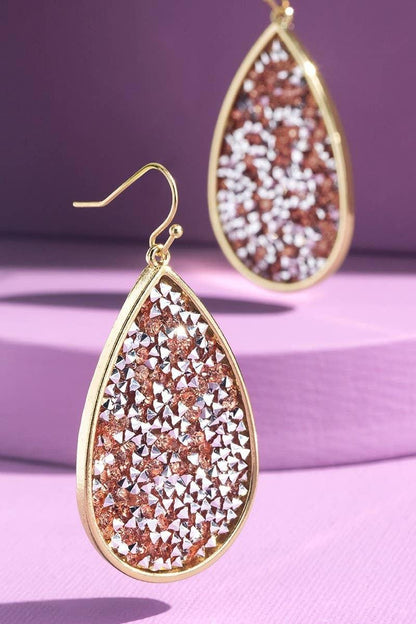 Sparkling Tear Drop Earrings
