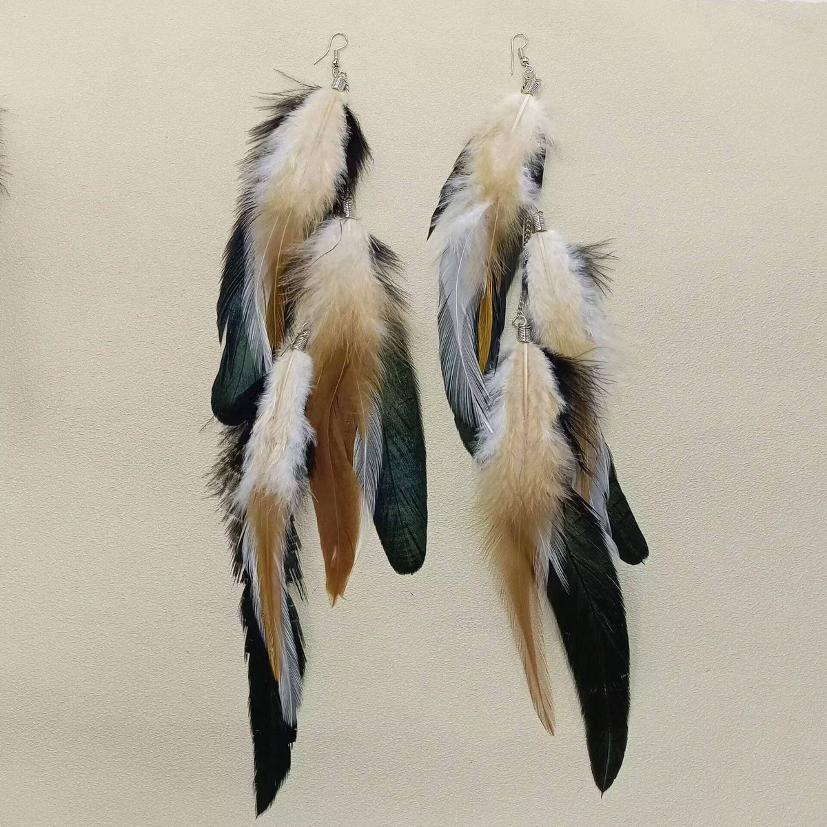 Longer Feather Dangle Earrings