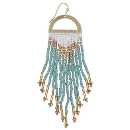 Gold Mint Fringe Earrings