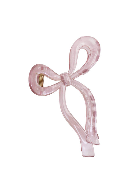 Pastel Jelly Clear Wavy Ribbon Bow Hair Claw: ASSORTED / ONE SIZE