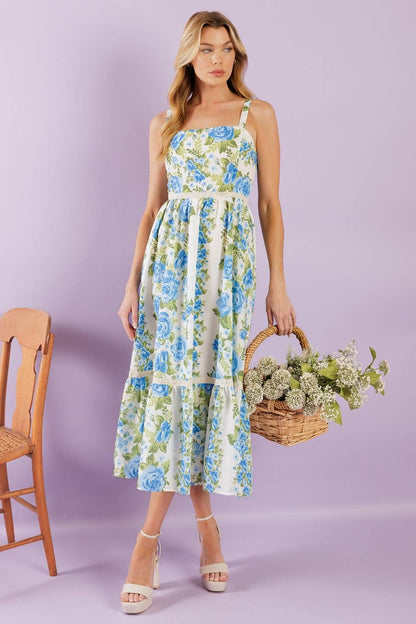 A printed woven midi dress - ID22040: IVORY / Contemporary / S