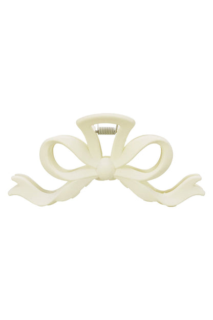Matte Ribbon Bow Hollow Out Hair Claw: ASSORTED / ONE SIZE