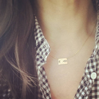 Colorado Flag Necklace: Rose Gold