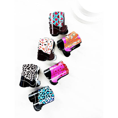 Mini Western Boot Hair Claw Clips: MIX COLOR / ONE(12)