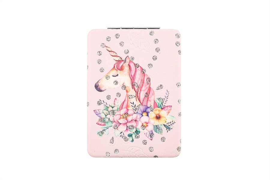 Ladies Magical Unicorn Printed Compact Mirror