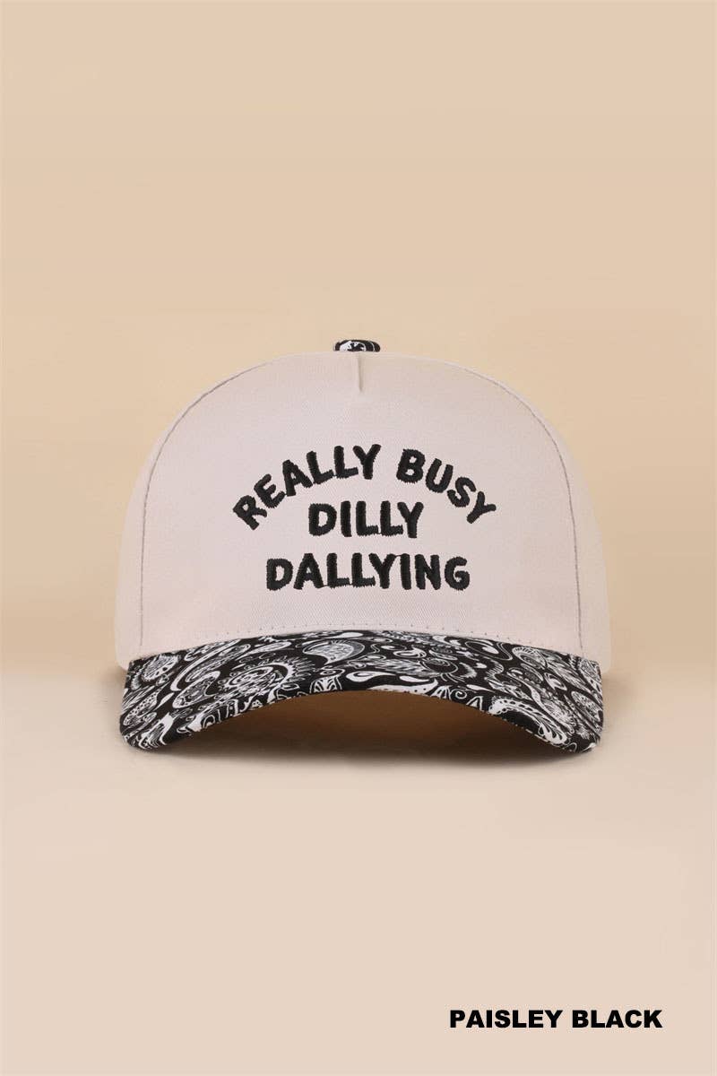 Really Busy Dilly Dallying Two Tone Snapback Hat: FLORAL / 1(ONE SIZE)