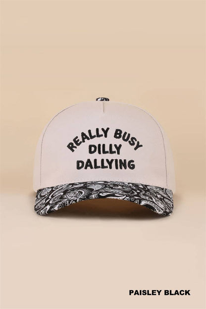 Really Busy Dilly Dallying Two Tone Snapback Hat: FLORAL / 1(ONE SIZE)