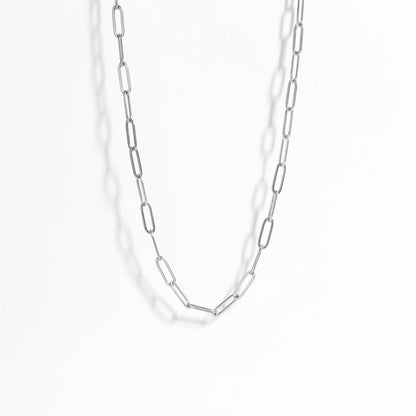 Horizon Paperclip Necklace - Silver