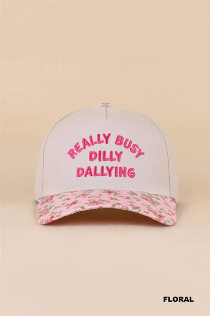 Really Busy Dilly Dallying Two Tone Snapback Hat: FLORAL / 1(ONE SIZE)