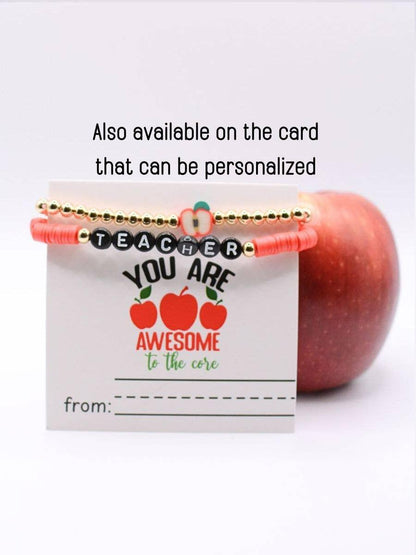 Red Teacher Bracelet Set