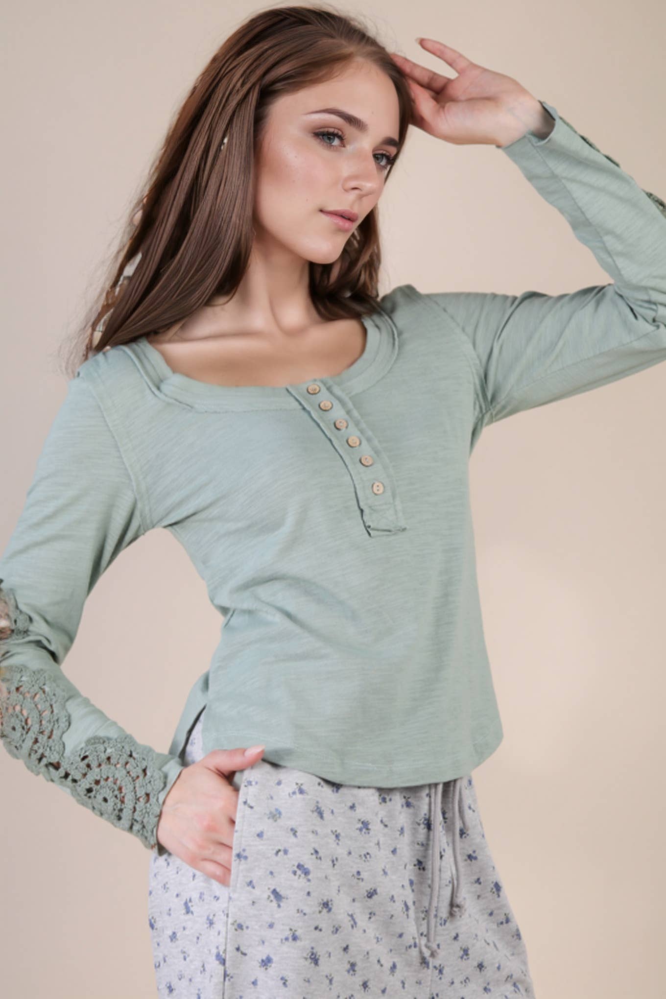 Sagebrush Lace Knit Top