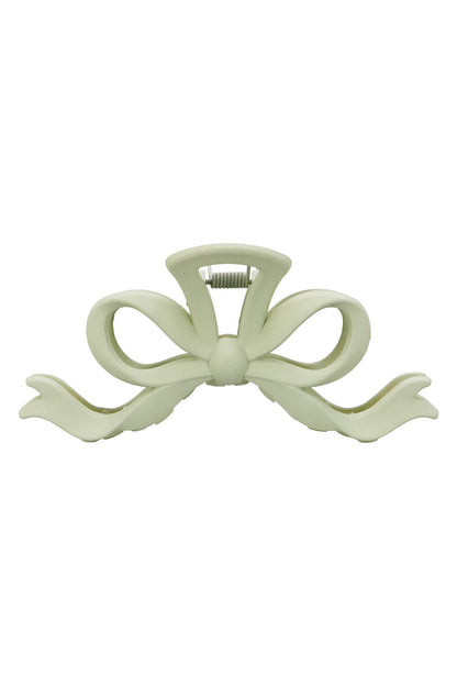 Matte Ribbon Bow Hollow Out Hair Claw: ASSORTED / ONE SIZE