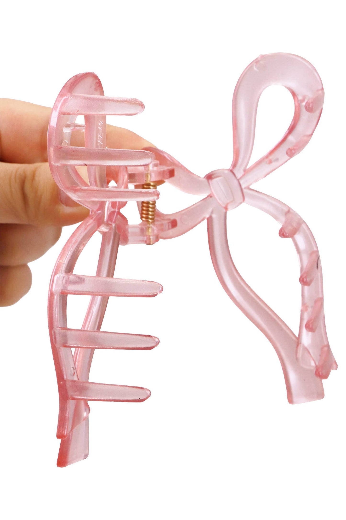 Pastel Jelly Clear Wavy Ribbon Bow Hair Claw: ASSORTED / ONE SIZE
