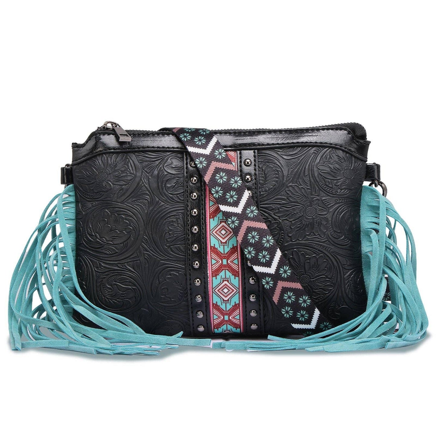 Dolly Fringe Crossbody - Black
