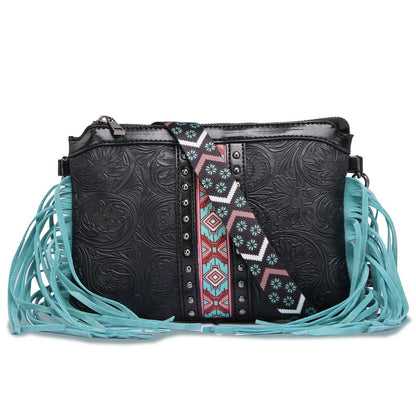 Dolly Fringe Crossbody - Black