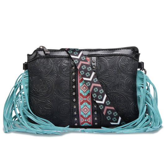 Dolly Fringe Crossbody - Black